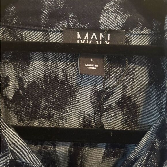 Men's Black Patterned Jacket - Picture 3 of 4